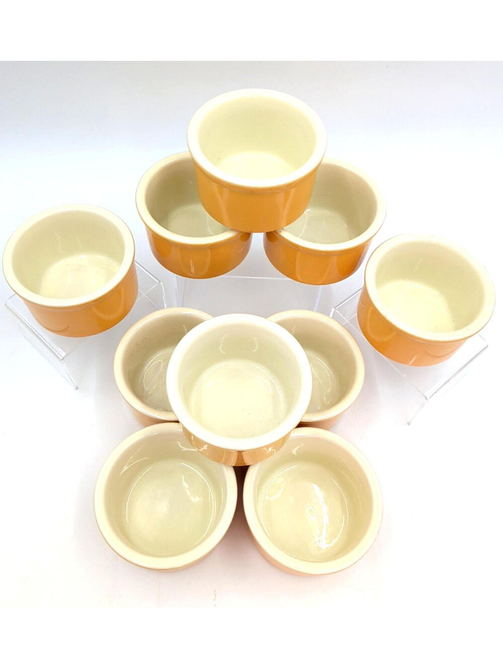 10 Cuisinart Chef's Classic 7.5OZ Warm Yellow Stoneware Ceramic Ramekins Discont - Picture 3 of 6